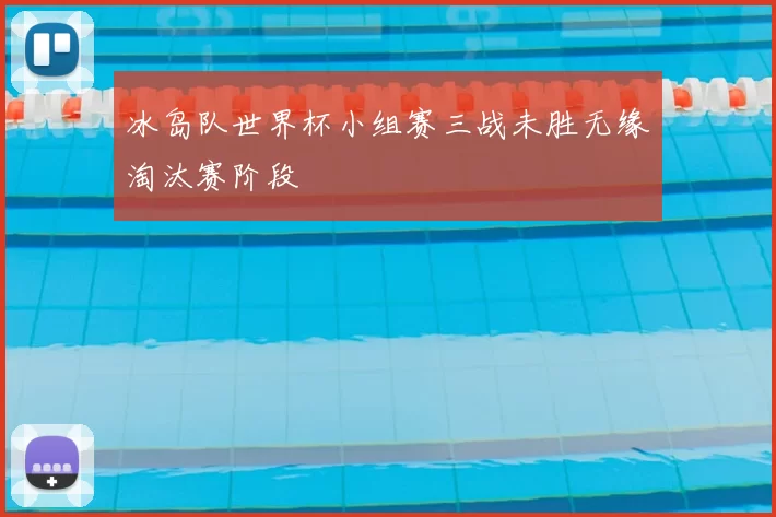 冰岛队世界杯小组赛三战未胜无缘淘汰赛阶段